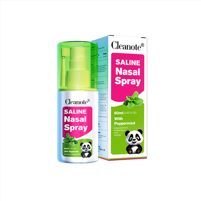 qualité Cléanote de menthe poivrée solution saline nébuleuse 0,9% NaCl solution saline de nez Spray pour la rhinite congestionnée usine